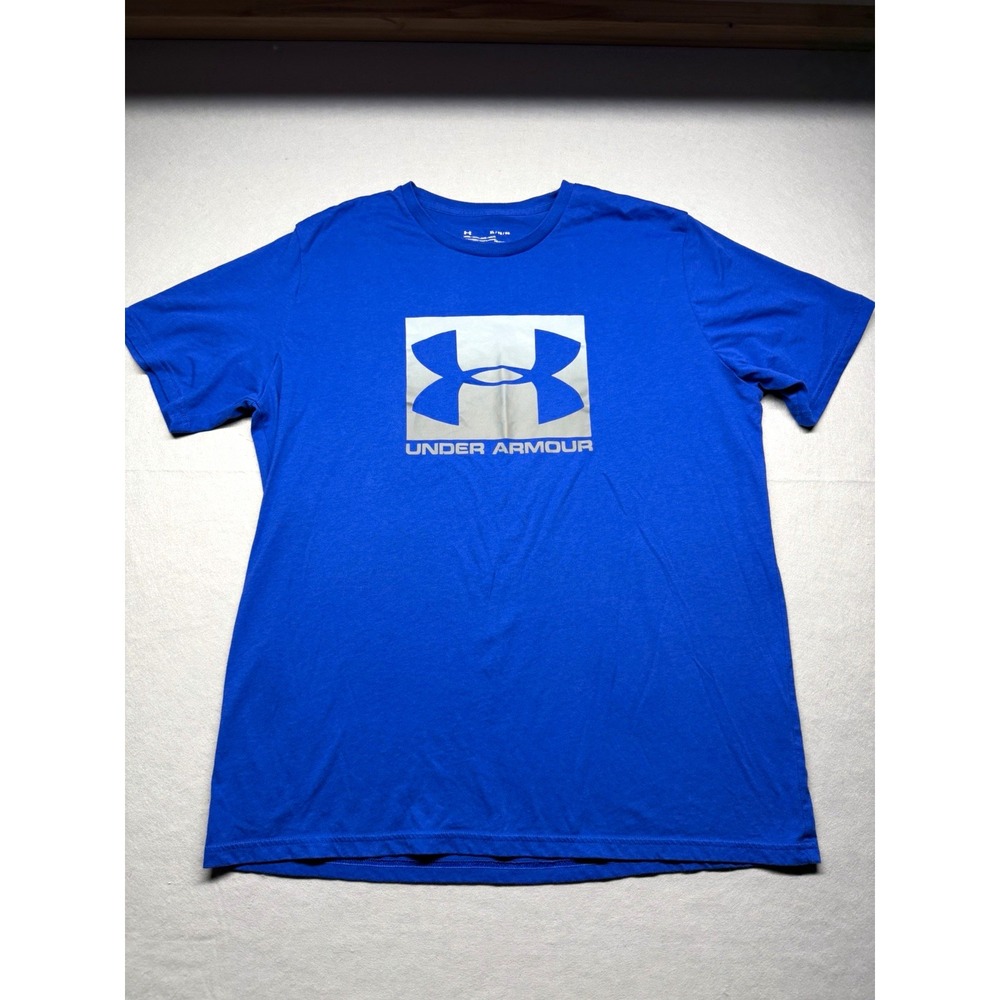 Under Armour HeatGear Men's XL Blue Loose Fit Short Sleeve Crewneck Logo Tee